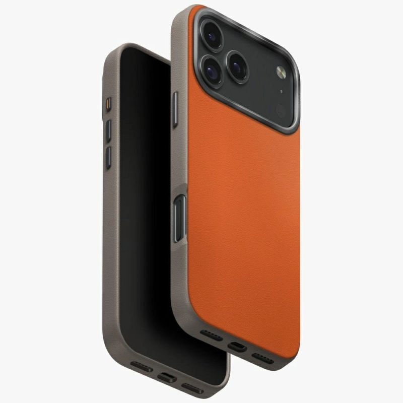 Etui UNIQ Lyden DS do iPhone 17 Pro Max Magclick Charging - pomarańczowo-szary