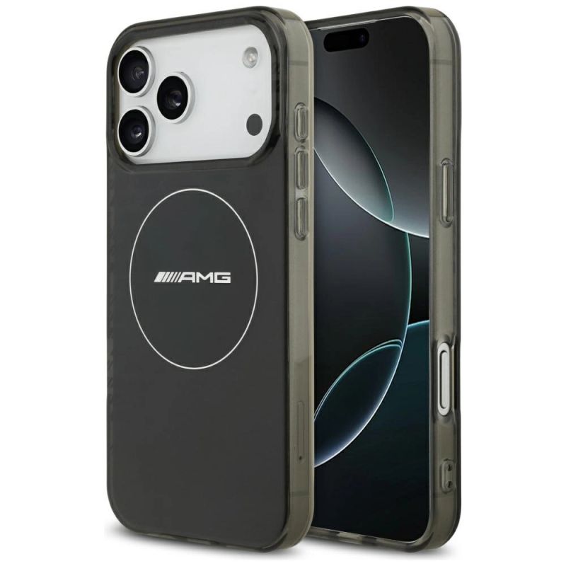 Etui AMG Double Layer Transparent Smocked MagSafe do iPhone 17 Pro Max - czarne