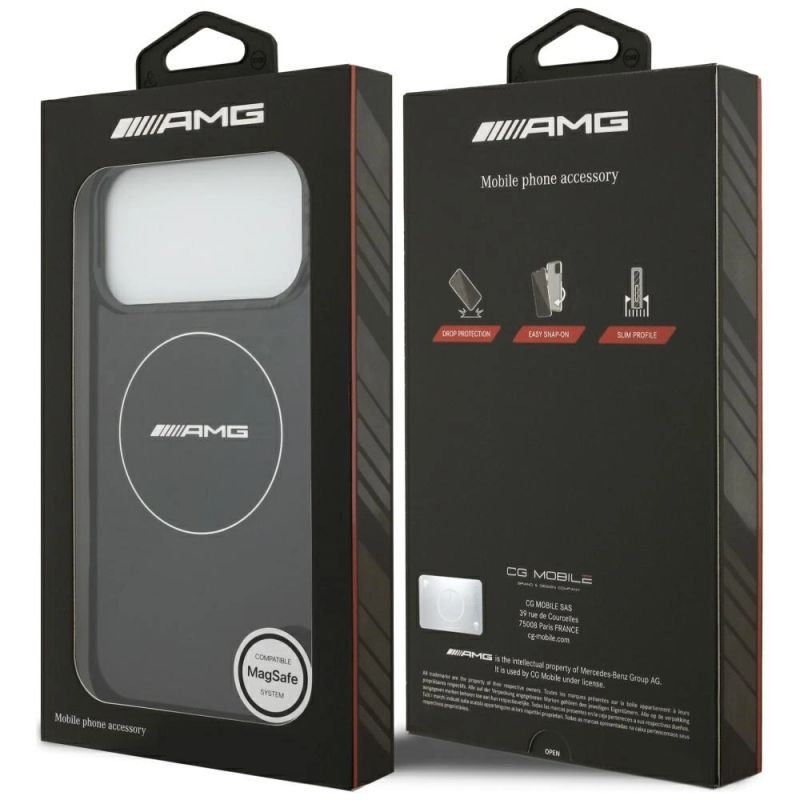 Etui AMG Double Layer Transparent Smocked MagSafe do iPhone 17 Pro Max - czarne - obrazek 8