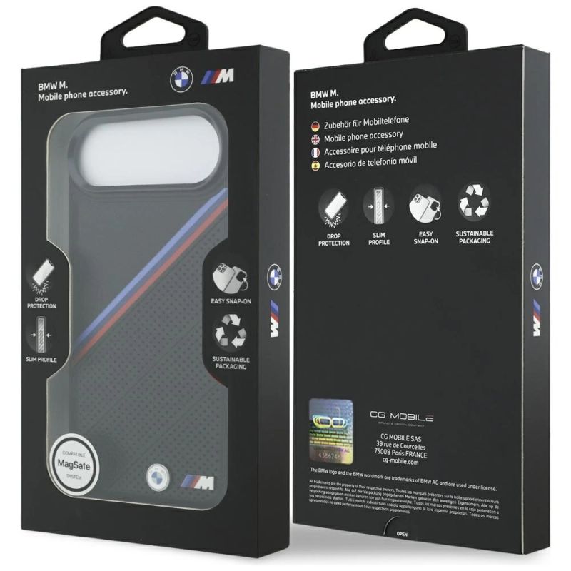 Etui BMW M Tricolor Metal Logo MagSafe do iPhone 17 Air - czarne - obrazek 8