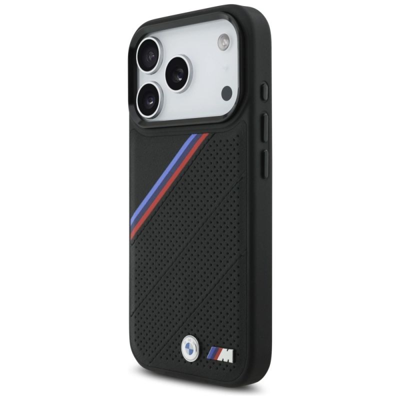 Etui BMW M Tricolor Metal Logo MagSafe do iPhone 17 Pro - czarne - obrazek 2