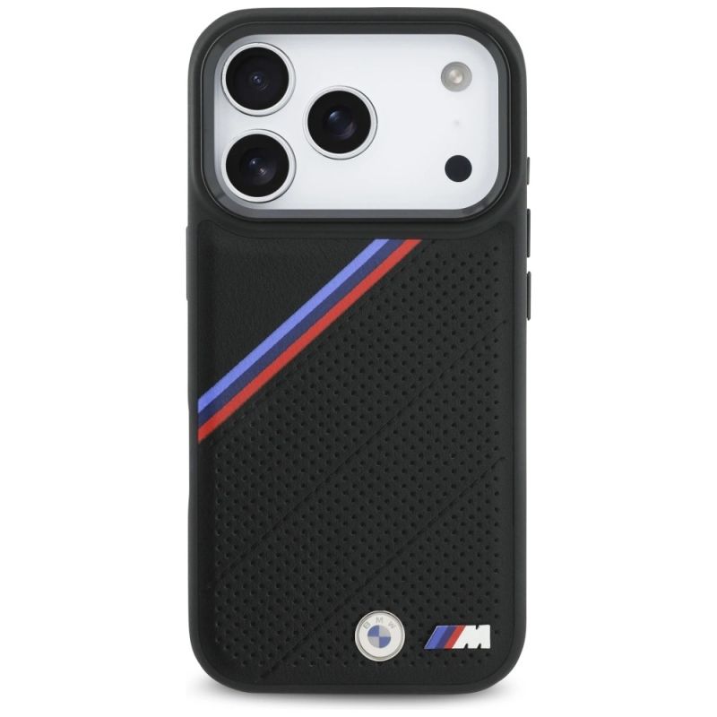 Etui BMW M Tricolor Metal Logo MagSafe do iPhone 17 Pro - czarne - obrazek 3