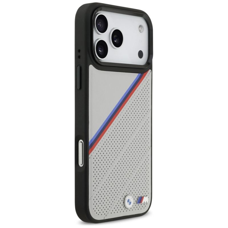 Etui BMW M Tricolor Metal Logo MagSafe do iPhone 17 Pro Max - szare - obrazek 4