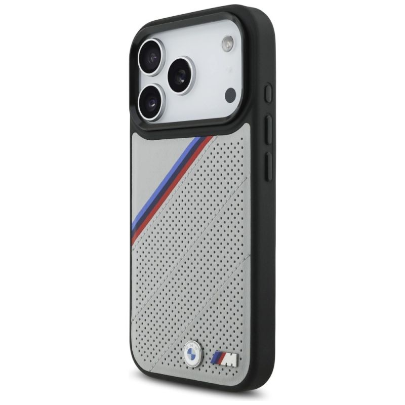 Etui BMW M Tricolor Metal Logo MagSafe do iPhone 17 Pro - szare - obrazek 2