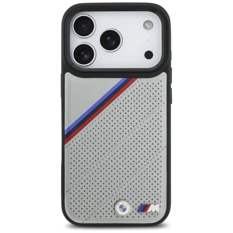 Etui BMW M Tricolor Metal Logo MagSafe do iPhone 17 Pro - szare - obrazek 3