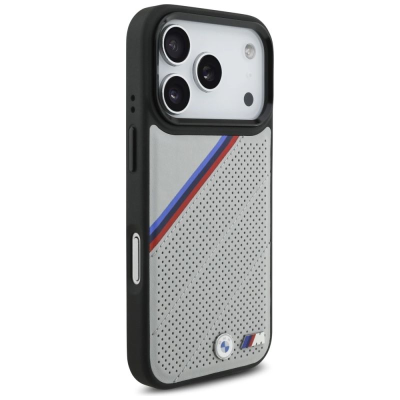 Etui BMW M Tricolor Metal Logo MagSafe do iPhone 17 Pro - szare - obrazek 4