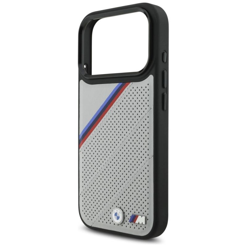 Etui BMW M Tricolor Metal Logo MagSafe do iPhone 17 Pro - szare - obrazek 6