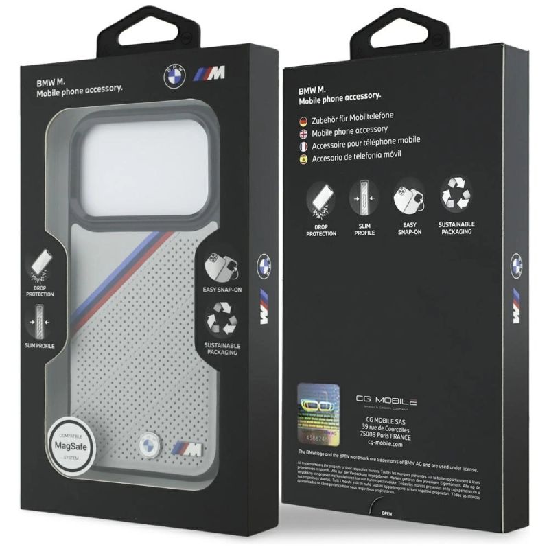 Etui BMW M Tricolor Metal Logo MagSafe do iPhone 17 Pro - szare - obrazek 8