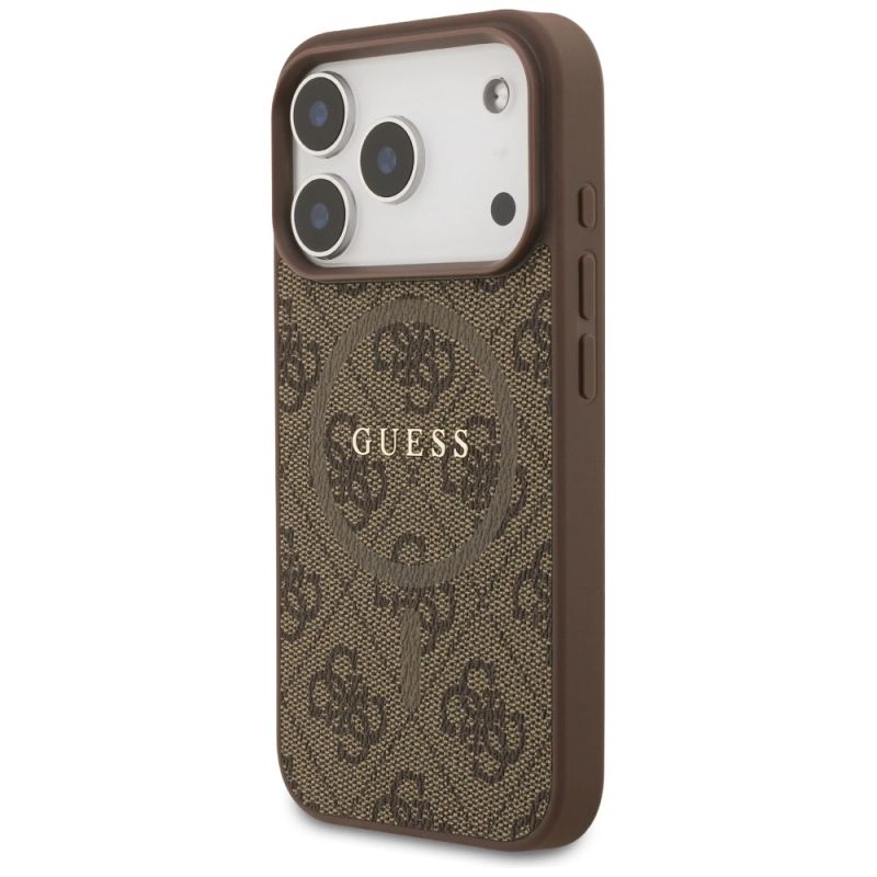 Etui Guess 4G Ring Classic Logo MagSafe na iPhone 17 Pro - brązowe - obrazek 2