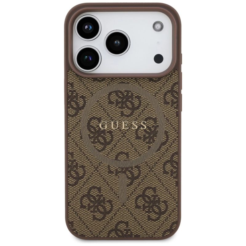 Etui Guess 4G Ring Classic Logo MagSafe na iPhone 17 Pro - brązowe - obrazek 3