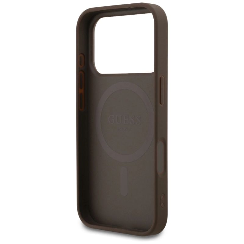 Etui Guess 4G Ring Classic Logo MagSafe na iPhone 17 Pro - brązowe - obrazek 7