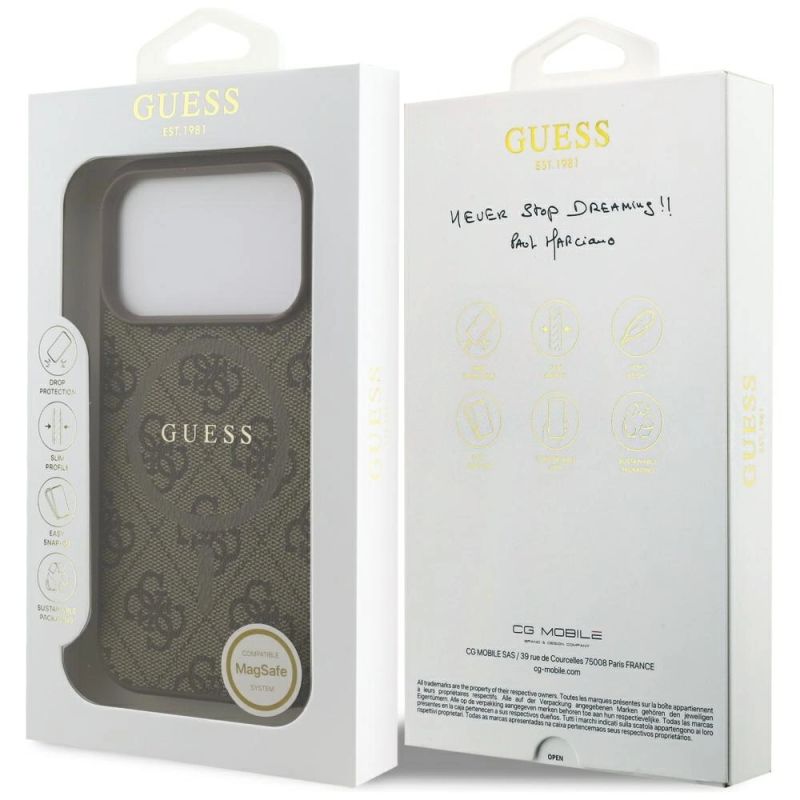 Etui Guess 4G Ring Classic Logo MagSafe na iPhone 17 Pro - brązowe - obrazek 8
