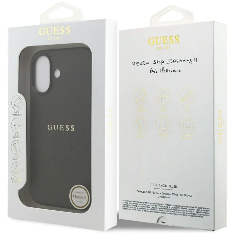 Etui Guess Grained Ring MagSafe do iPhone 17 - czarne - obrazek 8