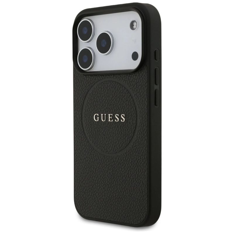 Etui Guess Grained Ring MagSafe do iPhone 17 Pro - czarne - obrazek 2
