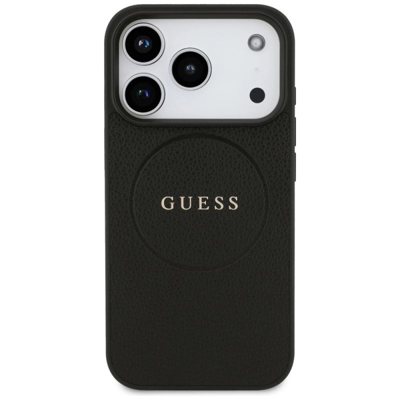 Etui Guess Grained Ring MagSafe do iPhone 17 Pro - czarne - obrazek 3