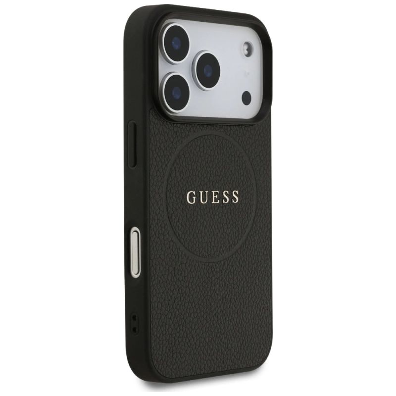 Etui Guess Grained Ring MagSafe do iPhone 17 Pro - czarne - obrazek 4