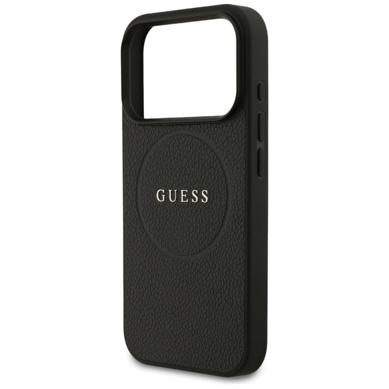 Etui Guess Grained Ring MagSafe do iPhone 17 Pro - czarne - obrazek 6