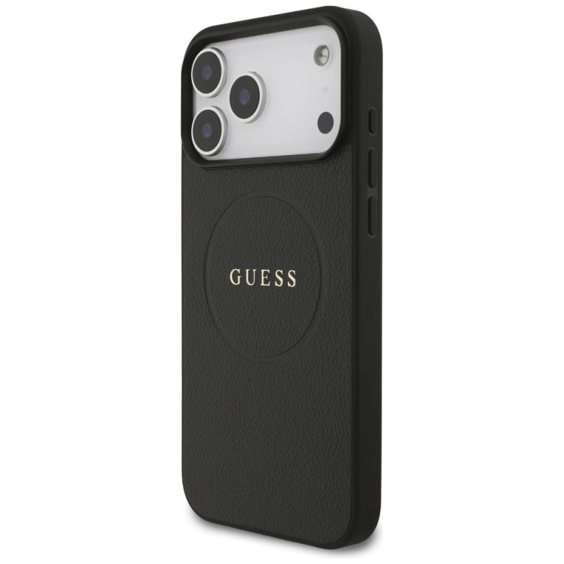 Etui Guess Grained Ring MagSafe do iPhone 17 Pro Max - czarne - obrazek 2