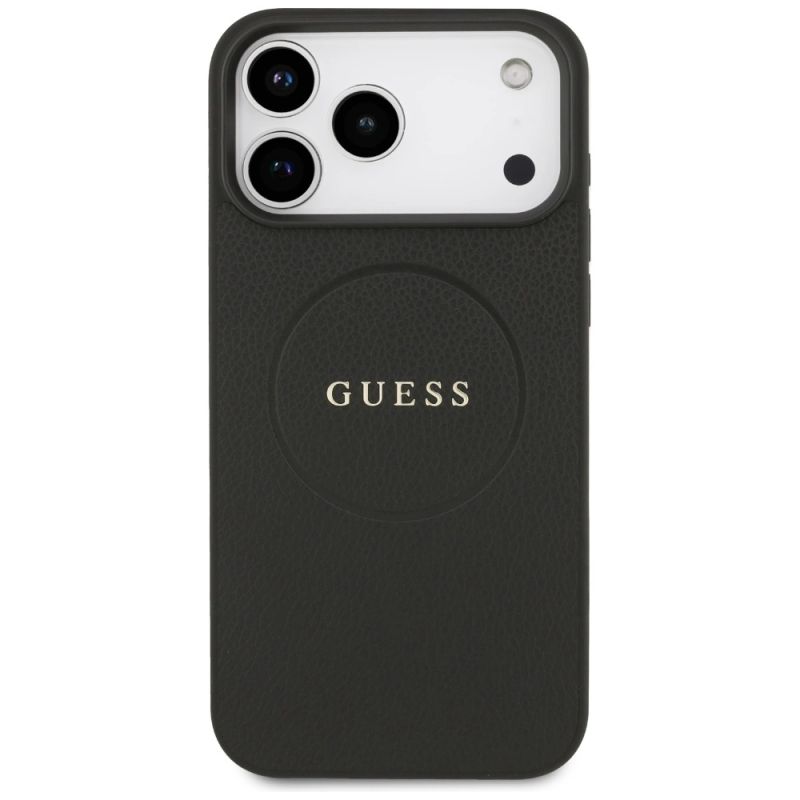 Etui Guess Grained Ring MagSafe do iPhone 17 Pro Max - czarne - obrazek 3