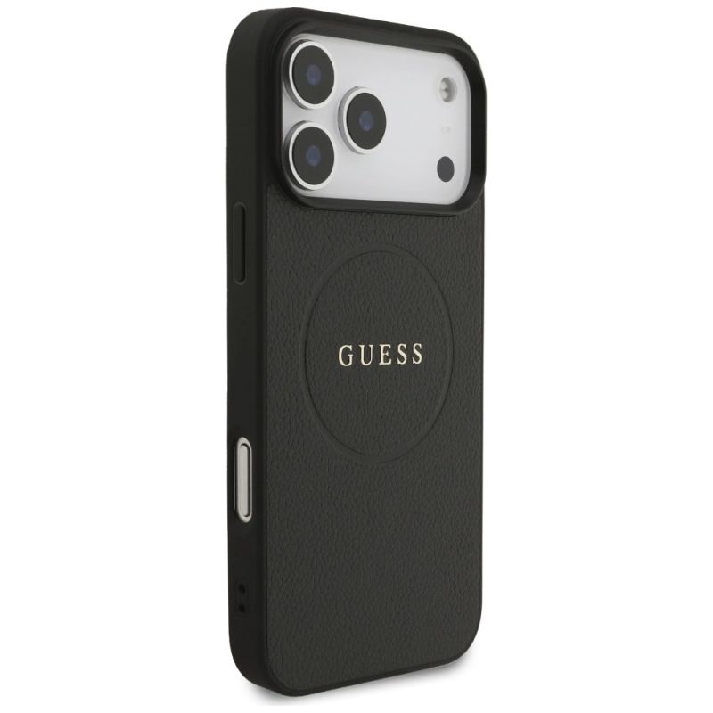 Etui Guess Grained Ring MagSafe do iPhone 17 Pro Max - czarne - obrazek 4