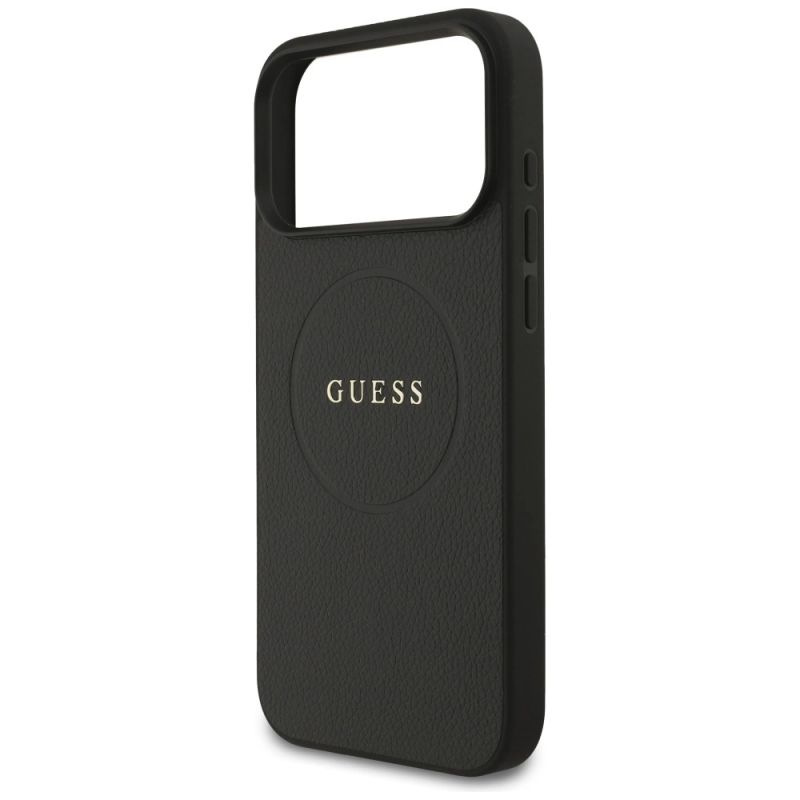 Etui Guess Grained Ring MagSafe do iPhone 17 Pro Max - czarne - obrazek 6