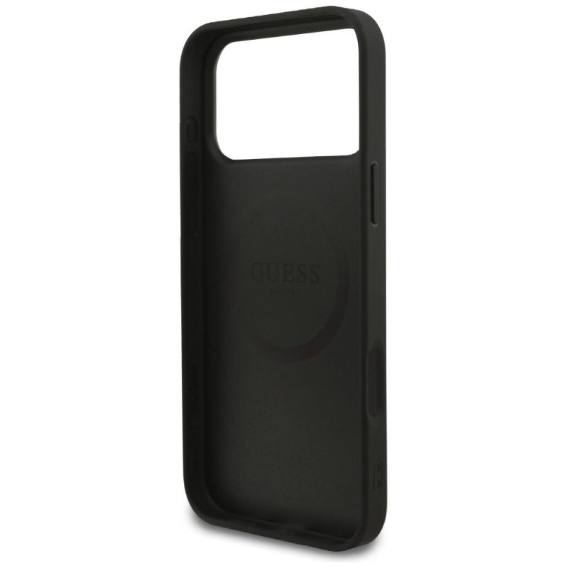 Etui Guess Grained Ring MagSafe do iPhone 17 Pro Max - czarne - obrazek 7