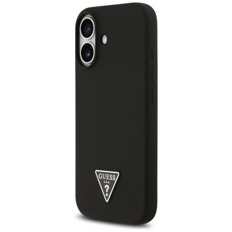 Etui Guess Silicone Triangle Logo MagSafe do iPhone 17 - czarne - obrazek 2