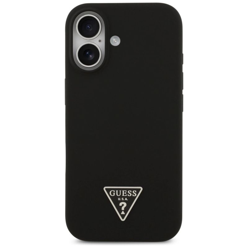 Etui Guess Silicone Triangle Logo MagSafe do iPhone 17 - czarne - obrazek 3