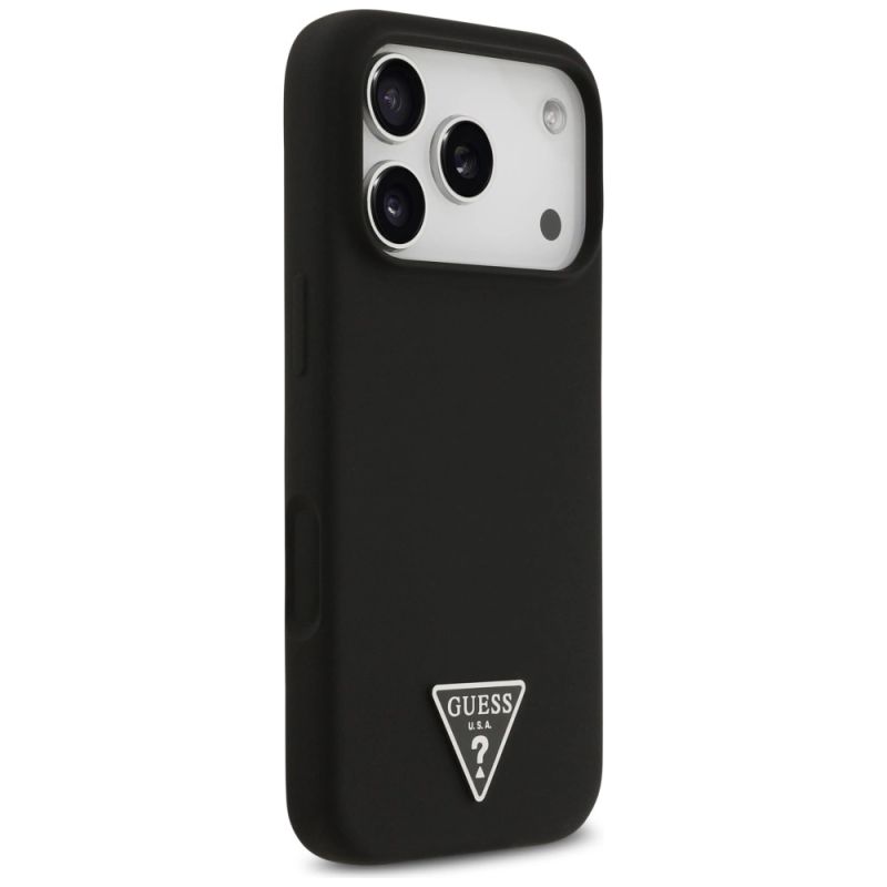 Etui Guess Silicone Triangle Logo MagSafe do iPhone 17 Pro Max - czarne - obrazek 4