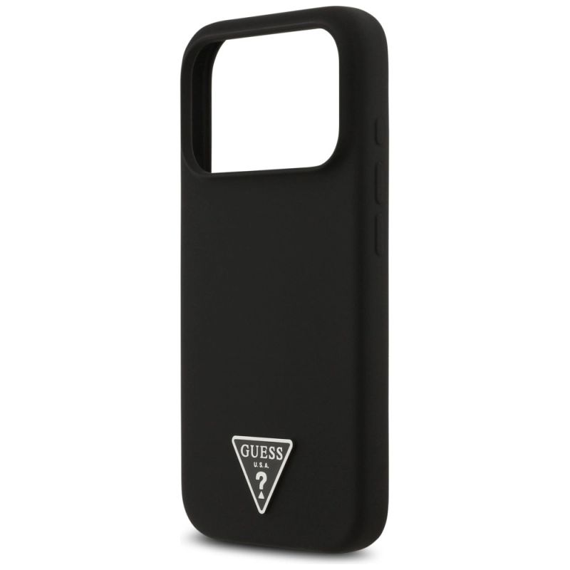 Etui Guess Silicone Triangle Logo MagSafe do iPhone 17 Pro Max - czarne - obrazek 6