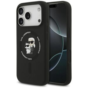 Etui Karl Lagerfeld Silicone Karl&Choupette Ring MagSafe do iPhone 17 Pro - czarne