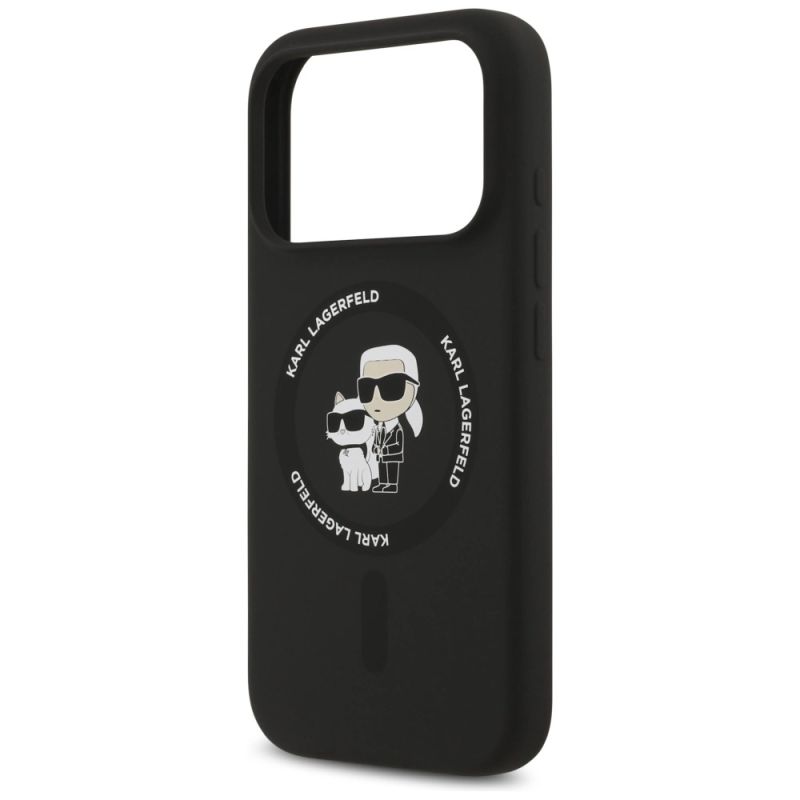 Etui Karl Lagerfeld Silicone Karl&Choupette Ring MagSafe do iPhone 17 Pro Max - czarne - obrazek 6