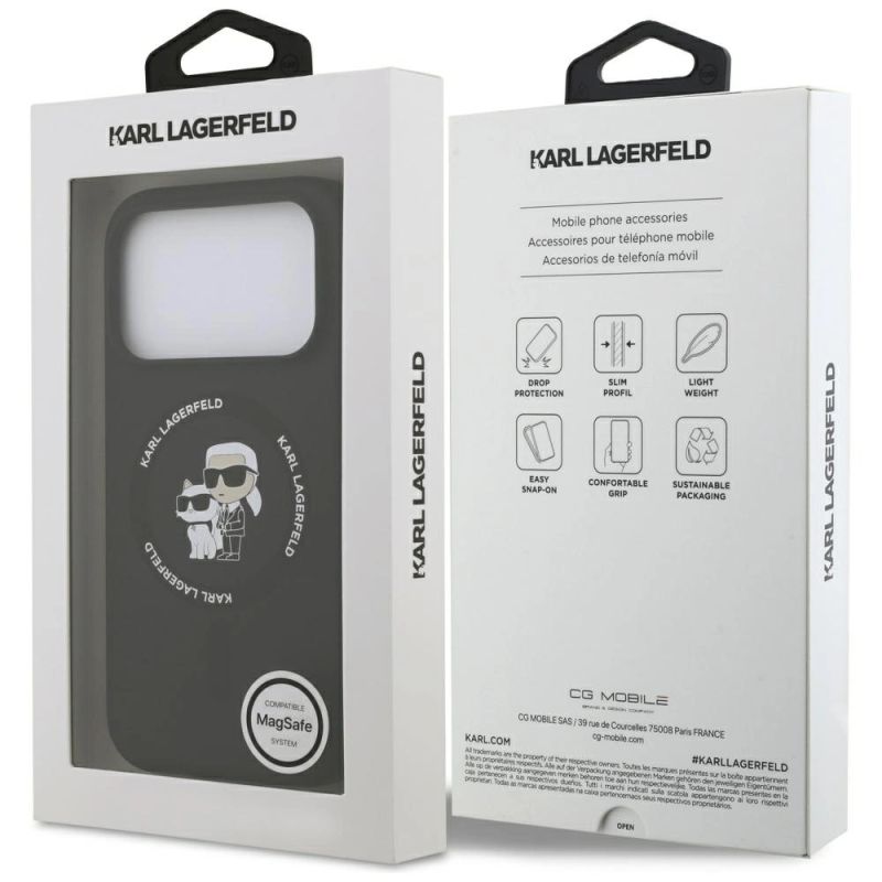 Etui Karl Lagerfeld Silicone Karl&Choupette Ring MagSafe do iPhone 17 Pro Max - czarne - obrazek 8