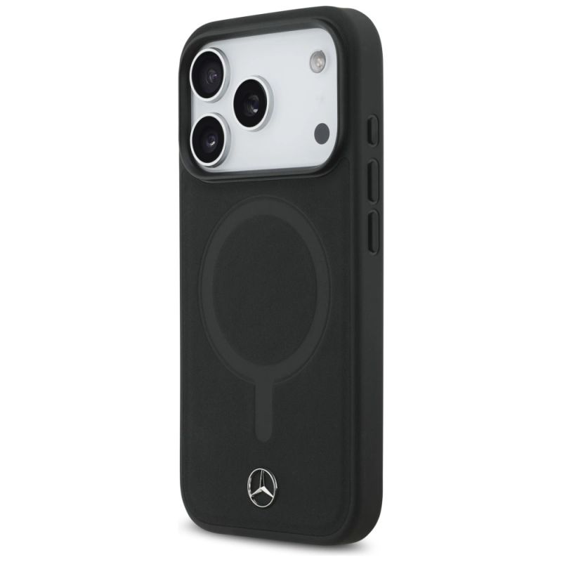 Etui Mercedes Plain Smooth Leather MagSafe do iPhone 17 Pro - czarne - obrazek 2