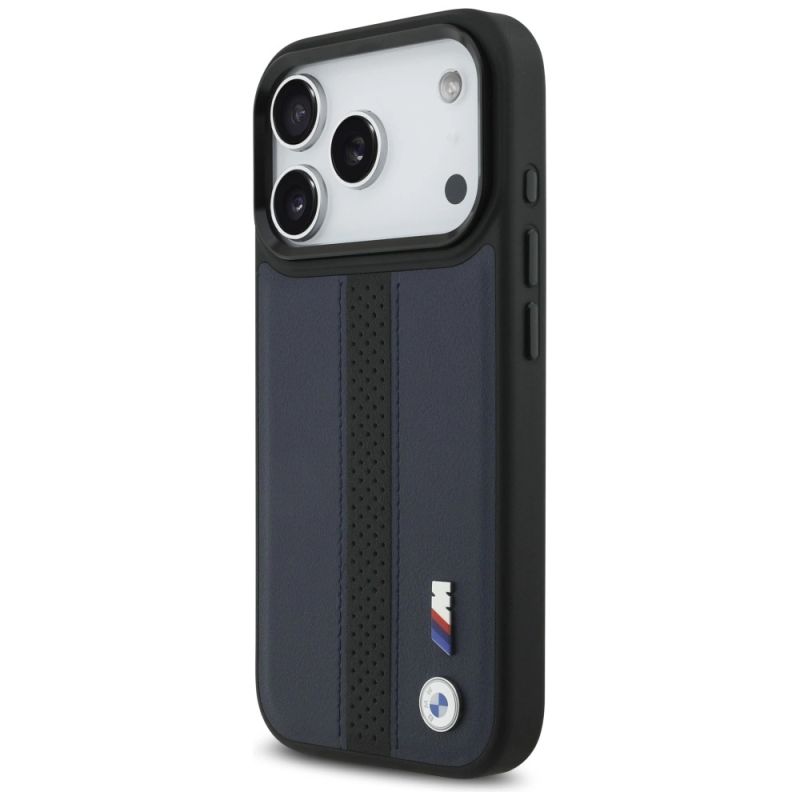 Etui BMW M Perforated Stripe Logo MagSafe na iPhone 17 Pro - granatowe - obrazek 2