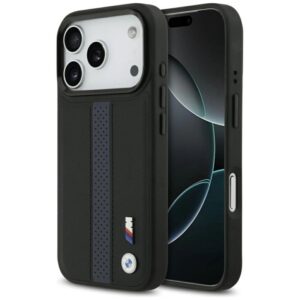 Etui BMW M Perforated Stripe Logo MagSafe na iPhone 17 Pro - niebieskie