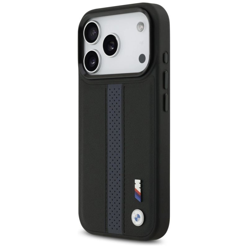 Etui BMW M Perforated Stripe Logo MagSafe na iPhone 17 Pro - niebieskie - obrazek 2