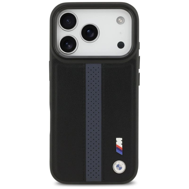 Etui BMW M Perforated Stripe Logo MagSafe na iPhone 17 Pro - niebieskie - obrazek 3