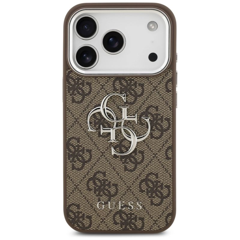 Etui Guess 4G Big 4G Classic Logo na iPhone 17 Pro brązowy - srebrne - obrazek 3