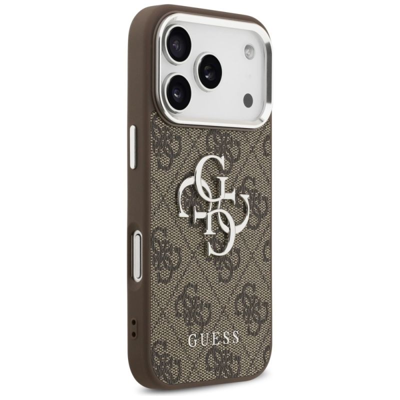 Etui Guess 4G Big 4G Classic Logo na iPhone 17 Pro brązowy - srebrne - obrazek 4