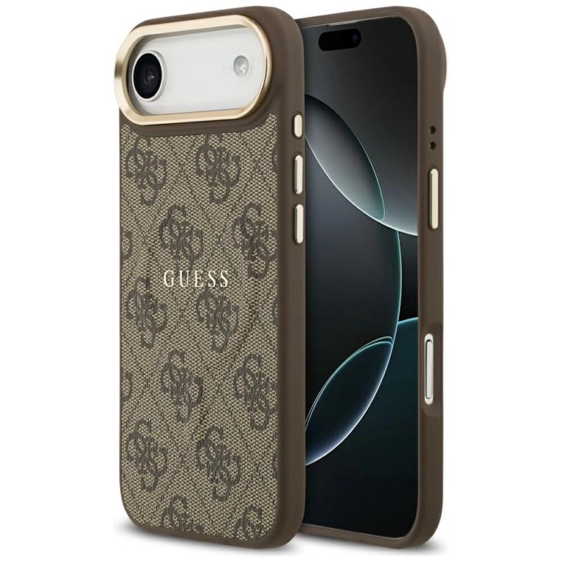 Etui Guess 4G PU Classic Logo MagSafe na iPhone 17 Air - brązowe