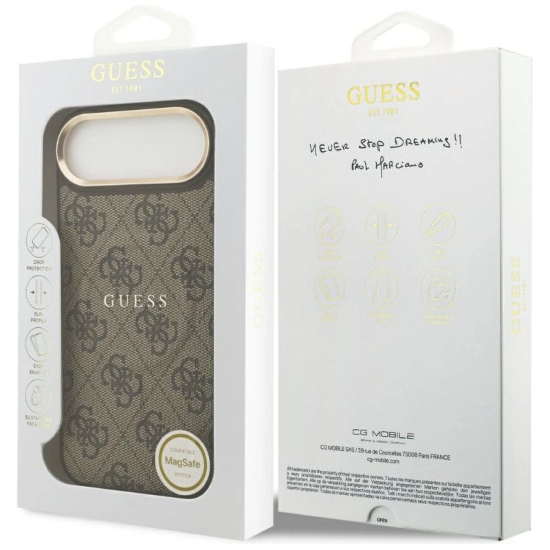Etui Guess 4G PU Classic Logo MagSafe na iPhone 17 Air - brązowe - obrazek 8