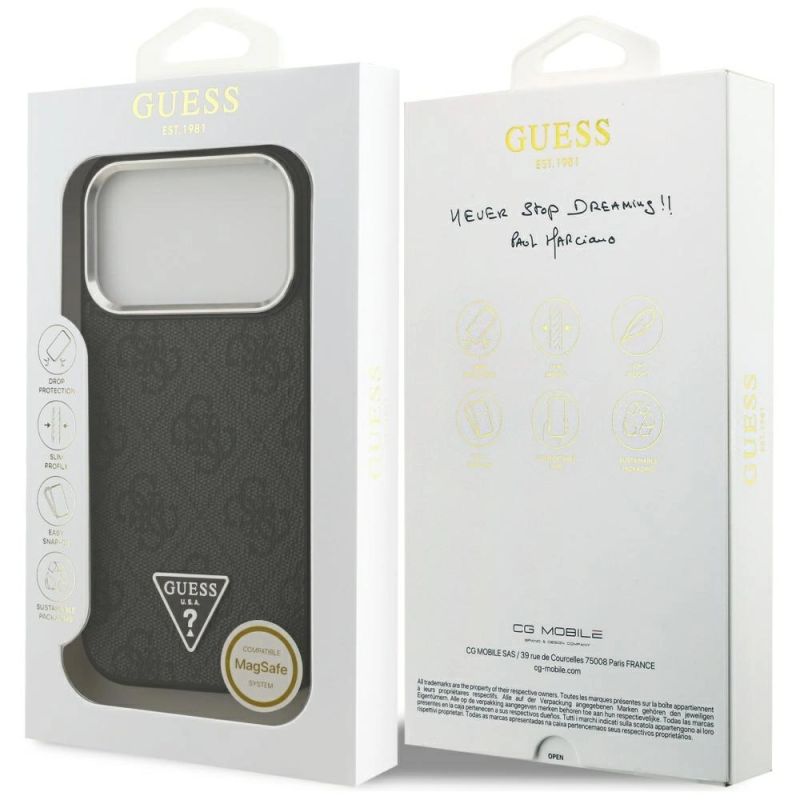 Etui Guess 4G Triangle Logo MagSafe na iPhone 17 Pro - czarne - obrazek 8