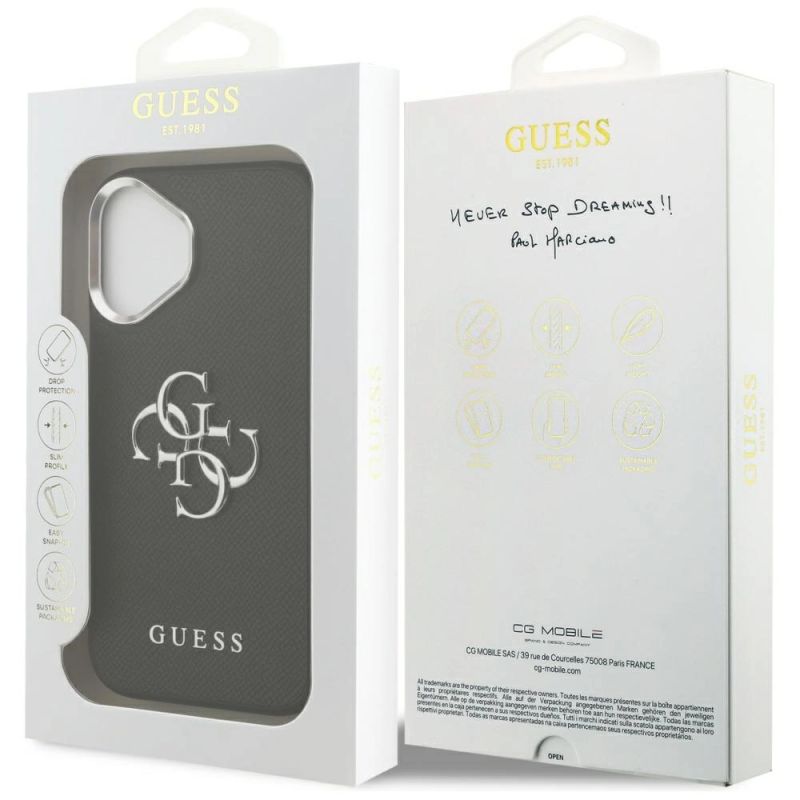 Etui Guess Grained Big 4G Classic Logo na iPhone 17 - czarne - obrazek 8