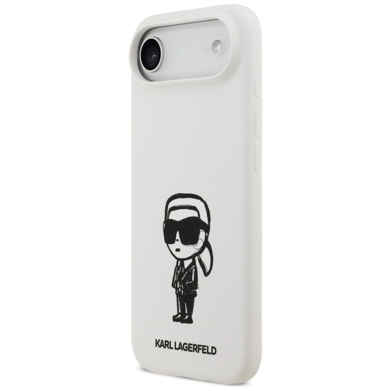 Etui Karl Lagerfeld Silicone Karl Sketch & Logo MagSafe na iPhone 17 Air - białe - obrazek 2