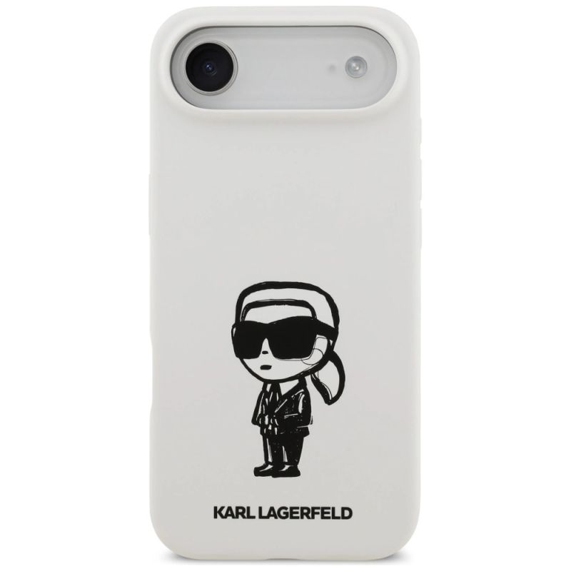 Etui Karl Lagerfeld Silicone Karl Sketch & Logo MagSafe na iPhone 17 Air - białe - obrazek 3