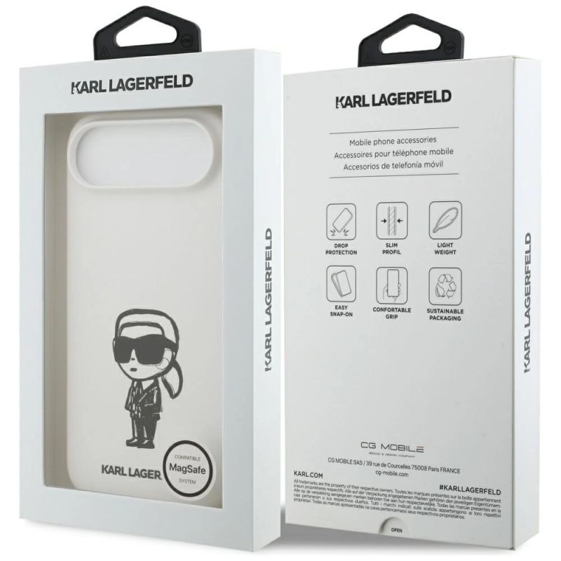 Etui Karl Lagerfeld Silicone Karl Sketch & Logo MagSafe na iPhone 17 Air - białe - obrazek 8
