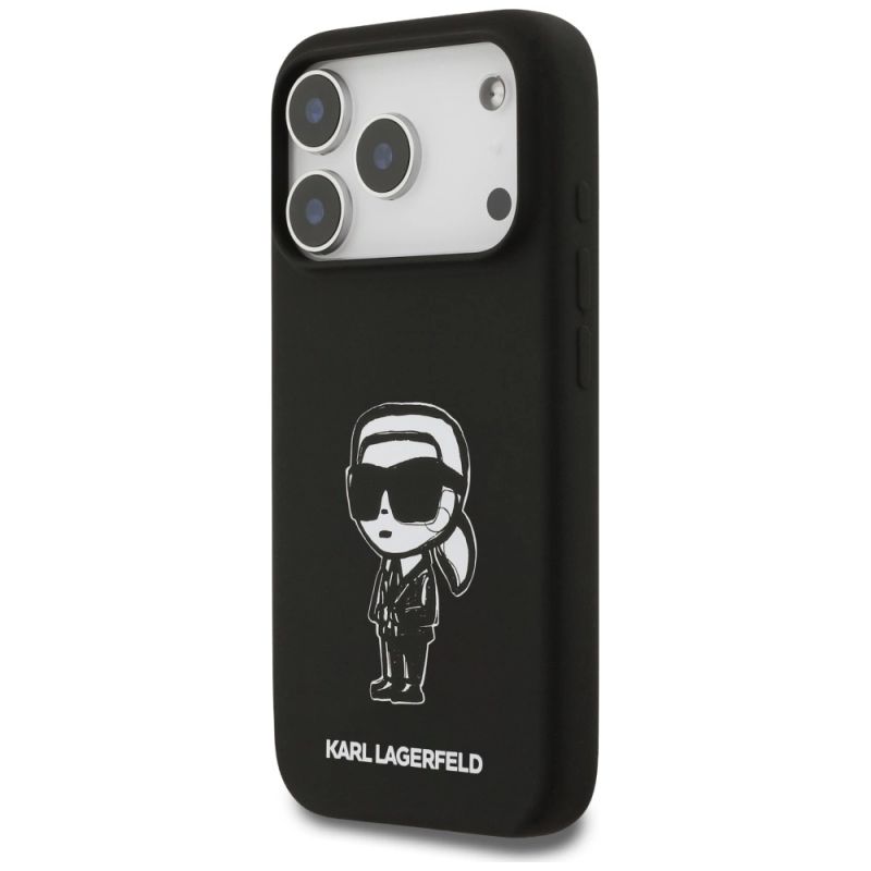Etui Karl Lagerfeld Silicone Karl Sketch & Logo MagSafe na iPhone 17 Pro - czarne - obrazek 2
