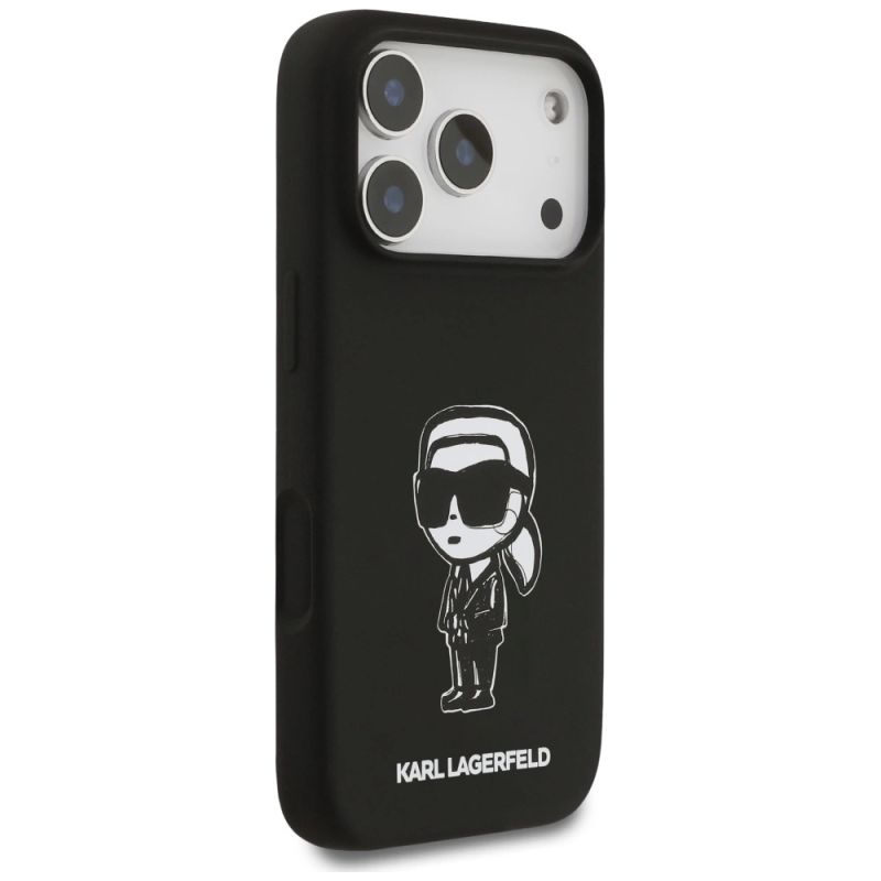 Etui Karl Lagerfeld Silicone Karl Sketch & Logo MagSafe na iPhone 17 Pro - czarne - obrazek 4