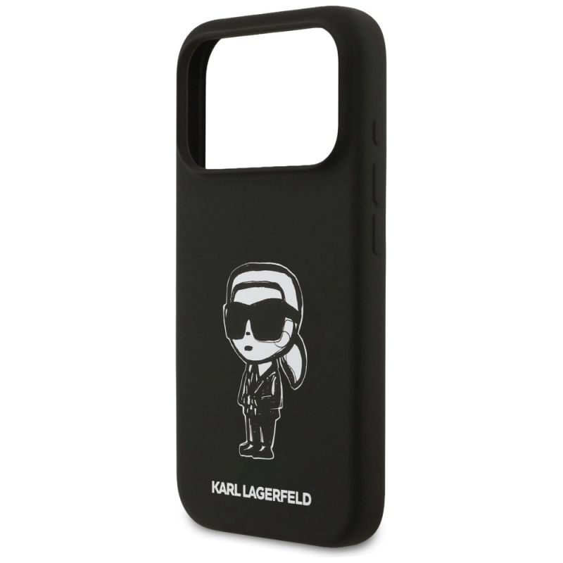 Etui Karl Lagerfeld Silicone Karl Sketch & Logo MagSafe na iPhone 17 Pro - czarne - obrazek 6